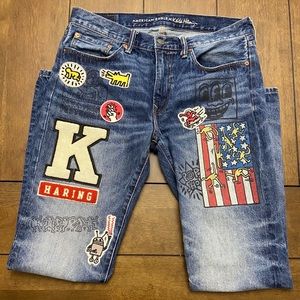 RARE American Eagle x Keith Haring Slim Jeans